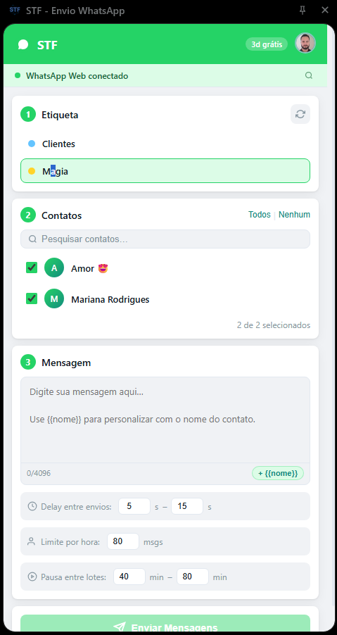 WhatsBoost Extensão WhatsApp