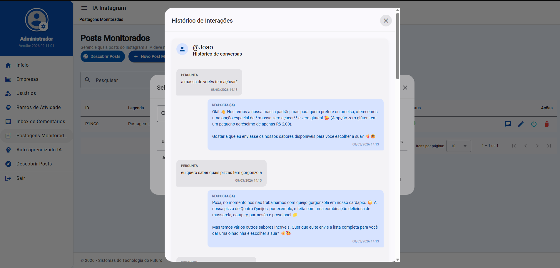 Gestão de Comentários InstaIA